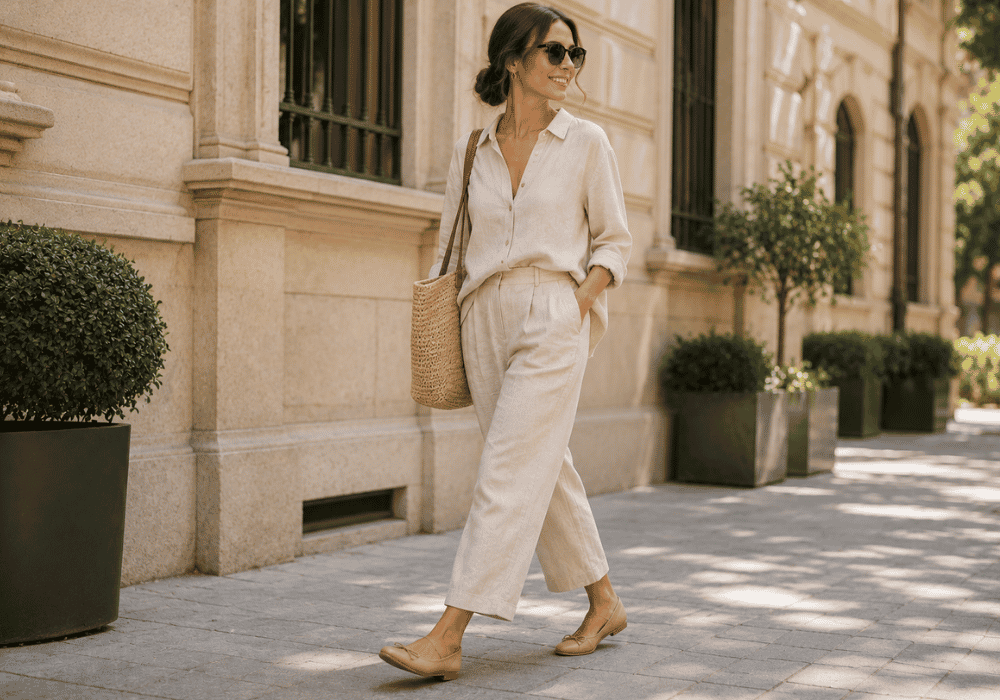 cómo combinar zapatos planos en verano